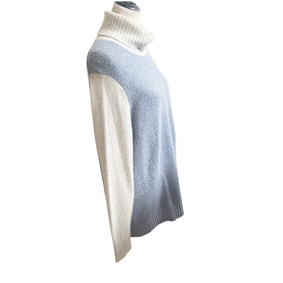 C by Bloomingdale’s Women Cashmere Pullover Sweater Sz L Turtleneck Colorblock - Picture 2 of 9